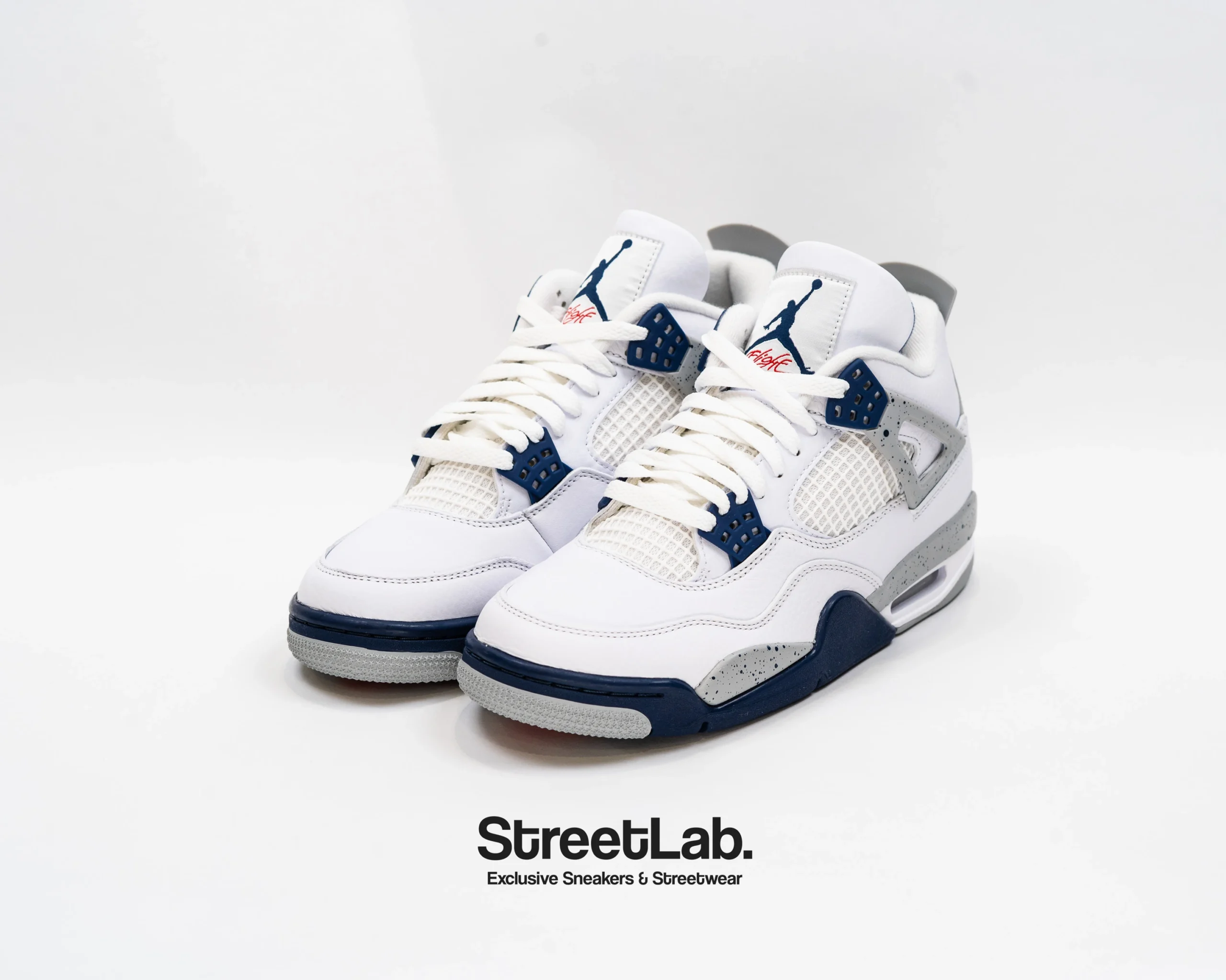 Air Jordan 4 Retro White Midnight Navy - StreetLab®